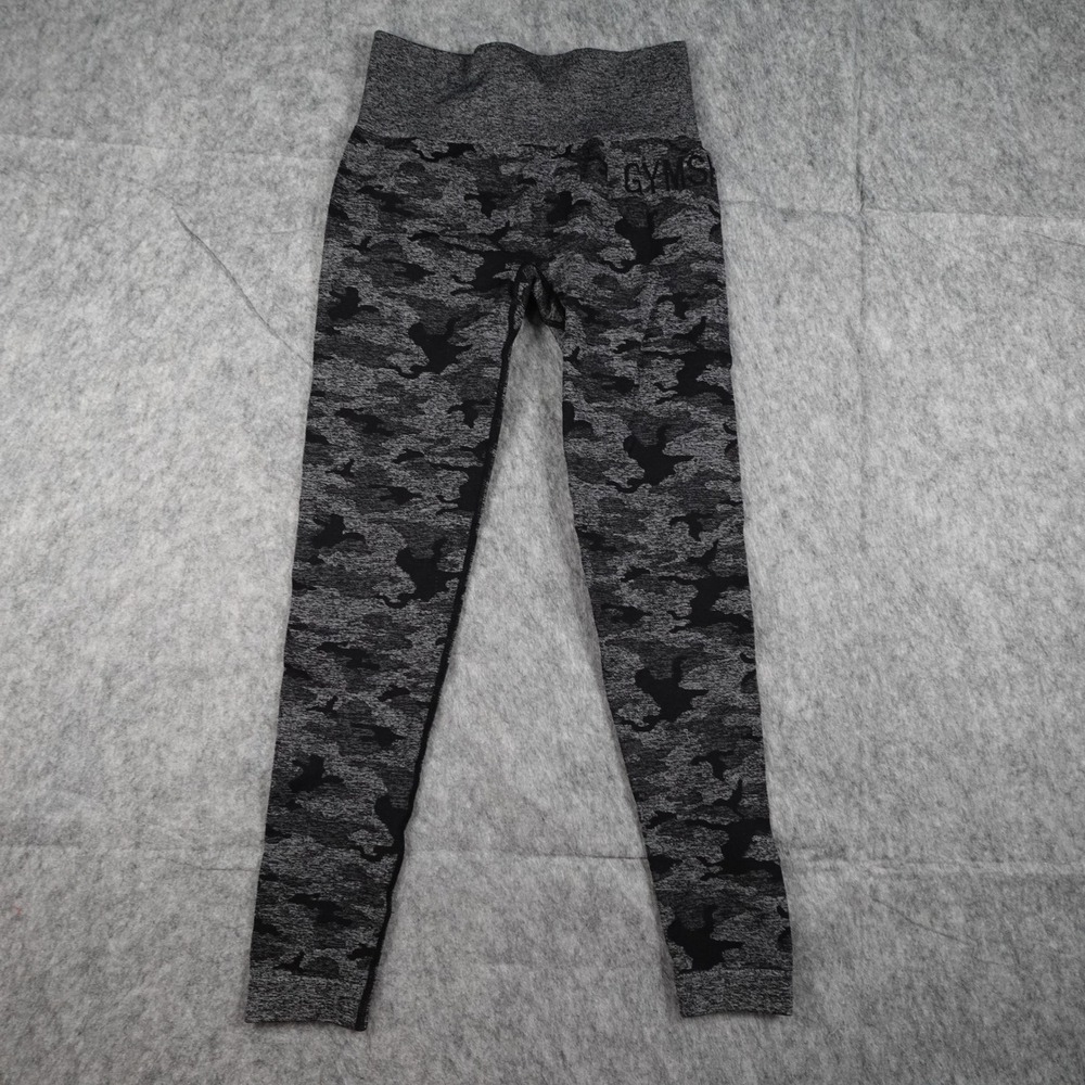 Gymshark Leggings Womens Small? Gray Camo Seamless High Rise Athletic Activewear